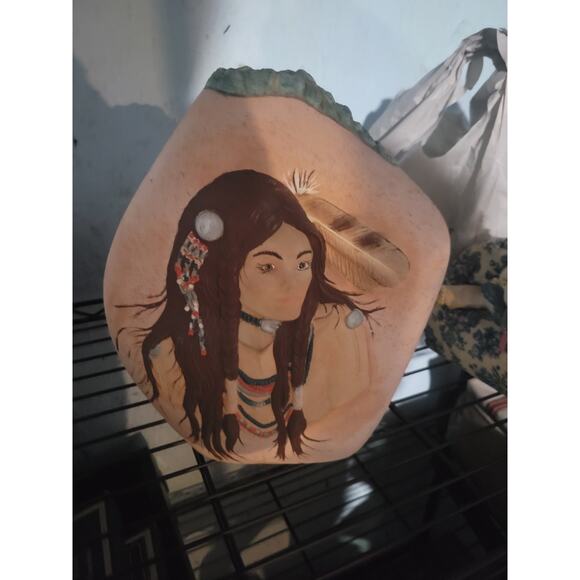 Other - AMERICAN INDIAN POTTERY VASE RUST terricotta Indian girl